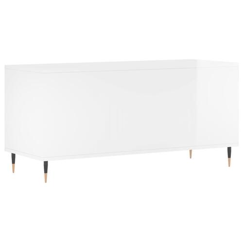 Vinylskab 100x38x48 cm konstrueret træ hvid højglans
