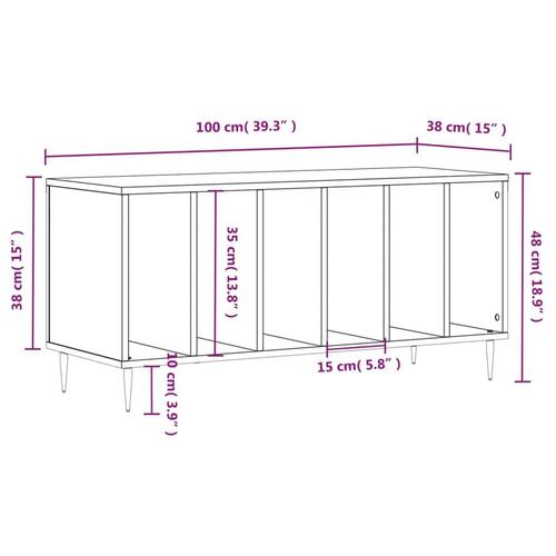 Vinylskab 100x38x48 cm konstrueret træ hvid højglans
