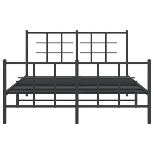 Sengeramme med sengegavl og fodgærde 135x190 cm metal sort