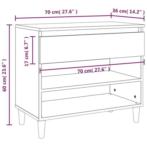 Skoreol 70x36x60 cm konstrueret træ hvid