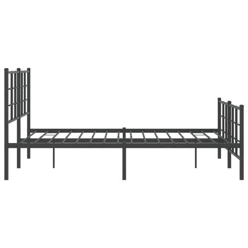 Sengeramme med sengegavl og fodgærde 135x190 cm metal sort