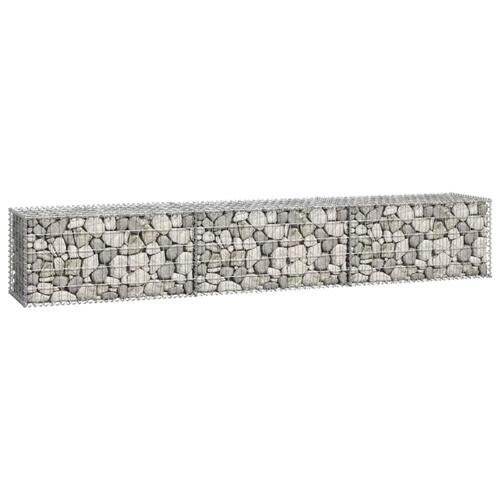 Gabionvæg med dæksler galvaniseret stål 300 x 50 x 50 cm