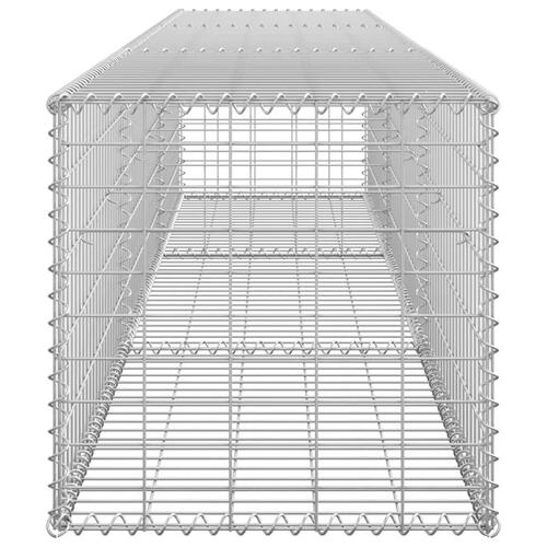 Gabionvæg med dæksler galvaniseret stål 300 x 50 x 50 cm
