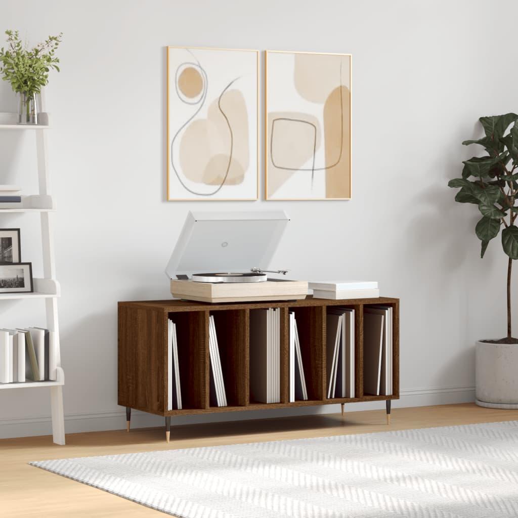 Vinylskab 100x38x48 cm konstrueret træ brun egetræsfarve