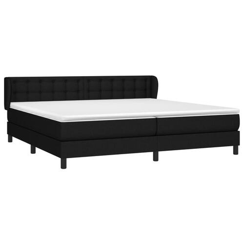 Kontinentalseng med madras 200x200 cm stof sort