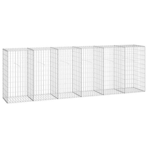 Gabionvæg med dæksler galvaniseret stål 300 x 50 x 100 cm