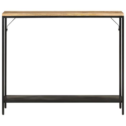 Konsolbord 90x30x75 cm massivt ru mangotræ og jern