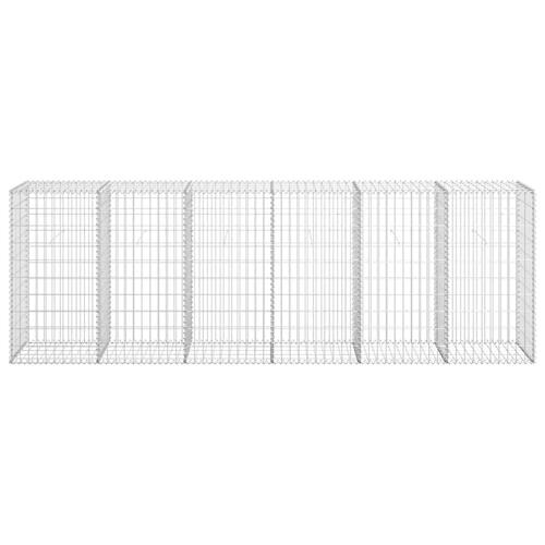 Gabionvæg med dæksler galvaniseret stål 300 x 50 x 100 cm