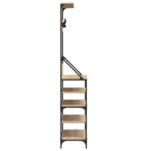Tøjstativ med skoopbevaring 90x34x184 cm sonoma-eg