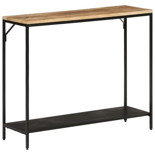 Konsolbord 90x30x75 cm massivt ru mangotræ og jern