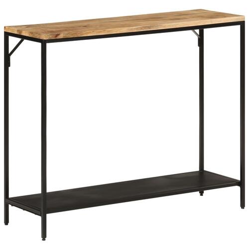 Konsolbord 90x30x75 cm massivt ru mangotræ og jern