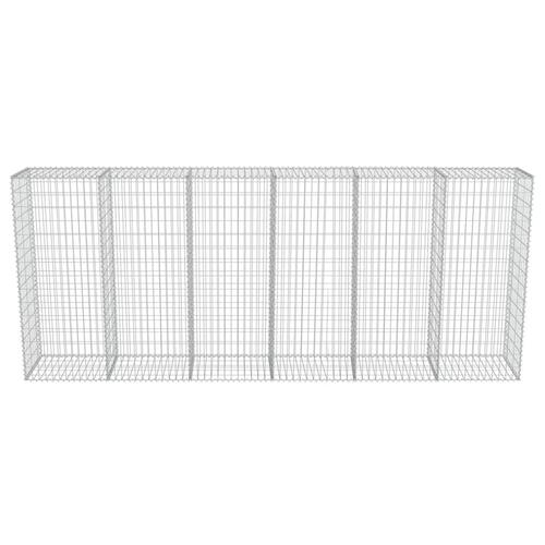 Gabionvæg med dæksler galvaniseret stål 300 x 50 x 150 cm