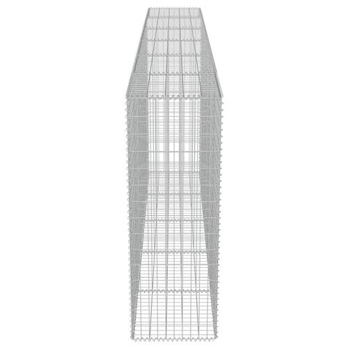 Gabionvæg med dæksler galvaniseret stål 300 x 50 x 150 cm