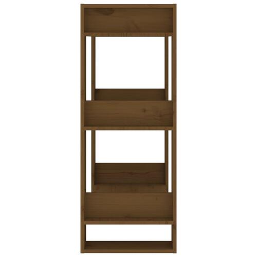 Bogreol/rumdeler 60x35x91 cm massivt fyrretræ gyldenbrun