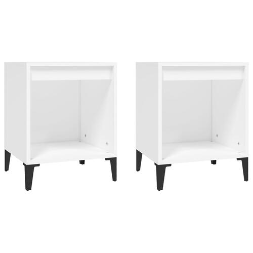Sengeborde 2 stk. 40x35x50 cm hvid