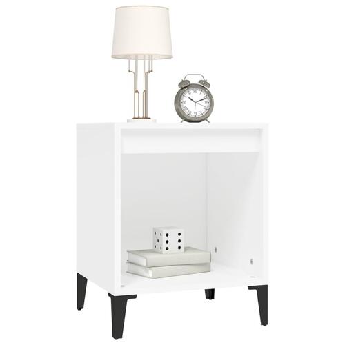 Sengeborde 2 stk. 40x35x50 cm hvid