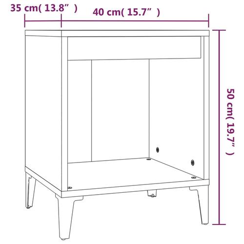 Sengeborde 2 stk. 40x35x50 cm hvid