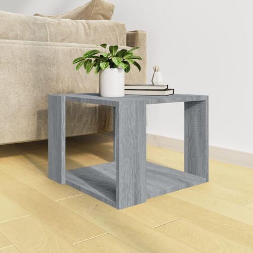 Sofabord 40x40x30 cm konstrueret træ grå sonoma-eg