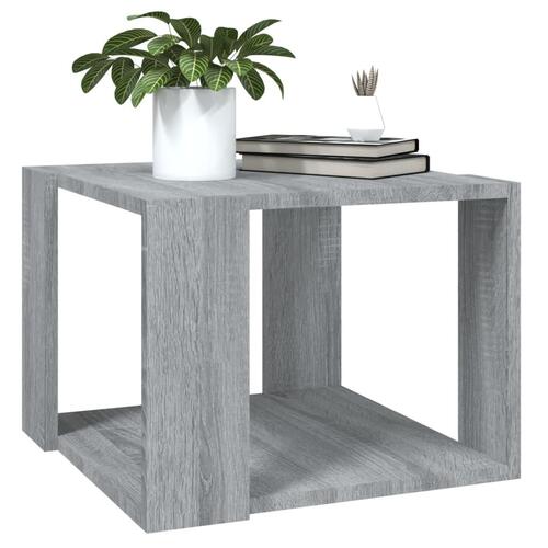 Sofabord 40x40x30 cm konstrueret træ grå sonoma-eg