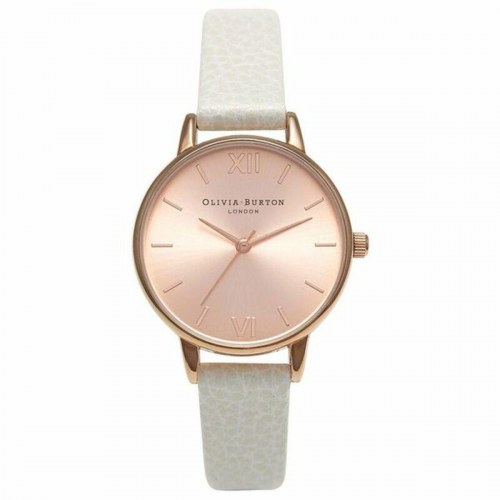 Olivia Burton dameur OB14MD21 - 28 mm, hvid rem/pink skive