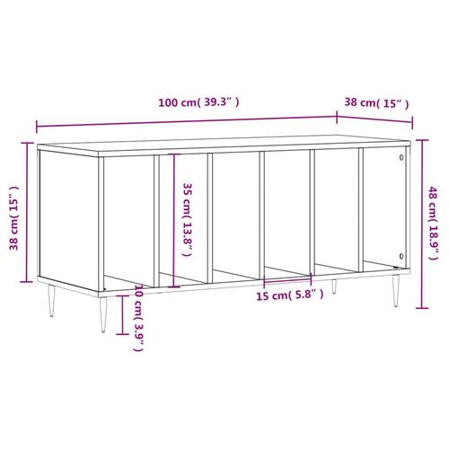 Vinylskab 100x38x48 cm konstrueret træ sonoma-eg