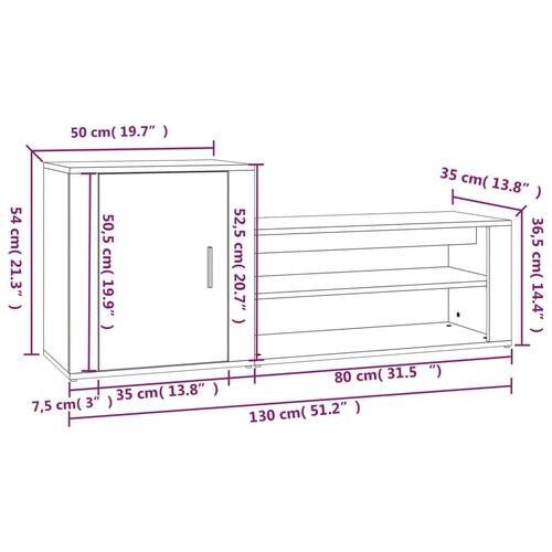 Skoreol 130x35x54 cm konstrueret træ sonoma-eg