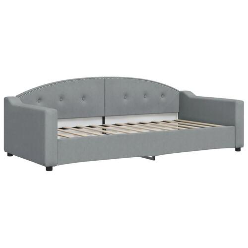 Daybed med udtræk og skuffer 90x200 cm stof lysegrå