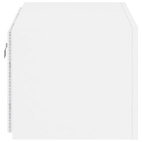 Væghængt tv-bord med LED-lys 60x35x31 cm hvid