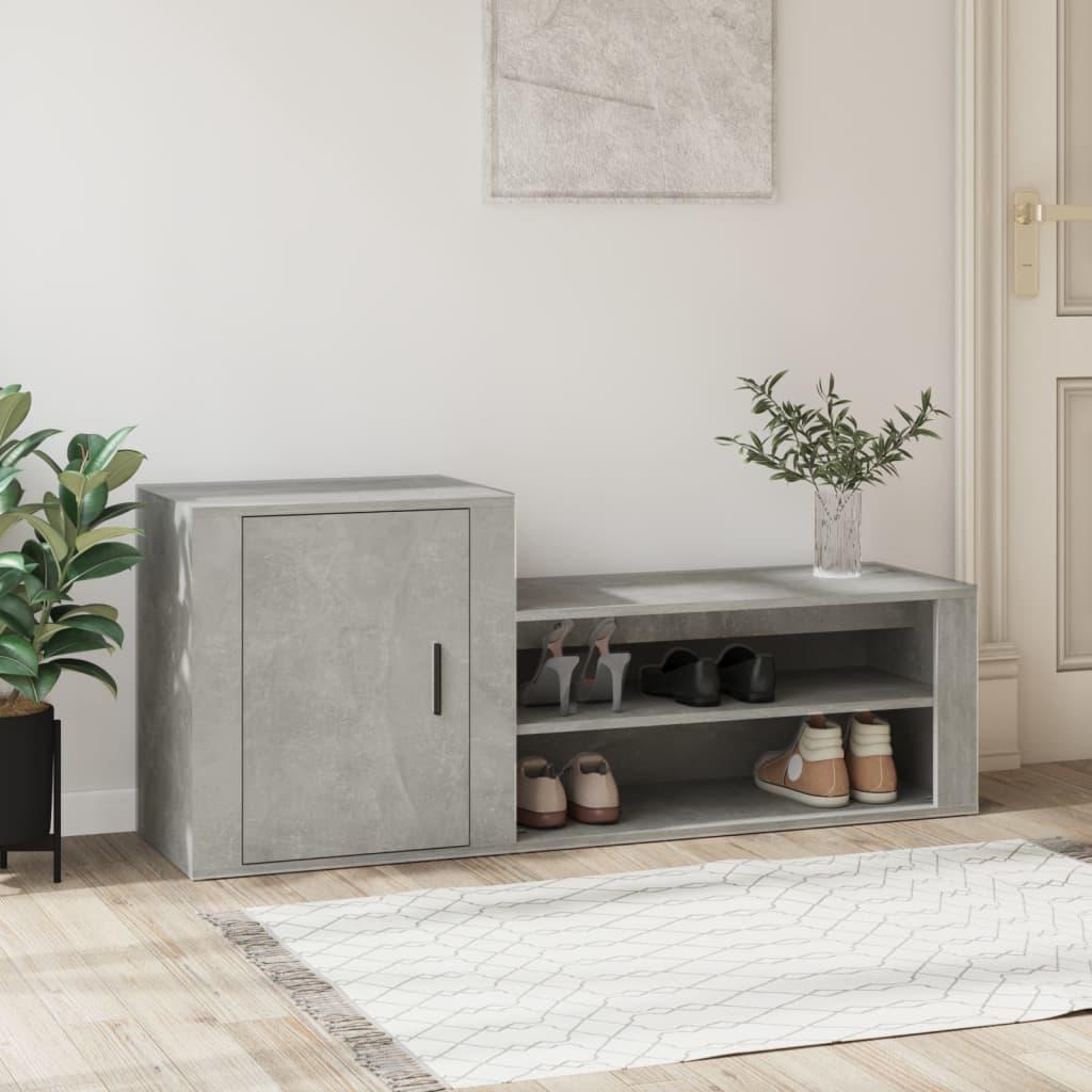 Skoreol 130x35x54 cm konstrueret træ betongrå