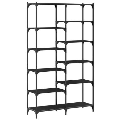 Bogreol 100x32x170 cm konstrueret træ og jern sort
