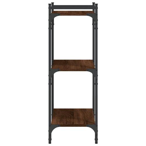 Bogreol 60x30x86 cm 3 hylder konstrueret træ brunt eg
