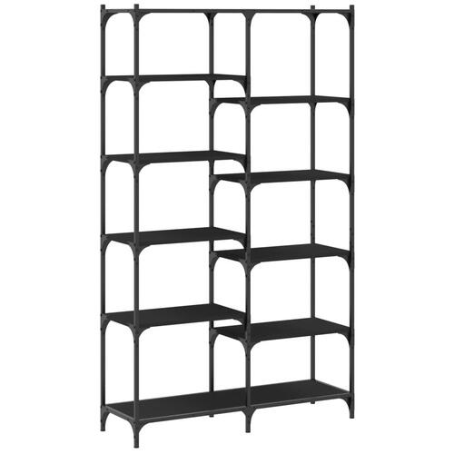 Bogreol 100x32x170 cm konstrueret træ og jern sort