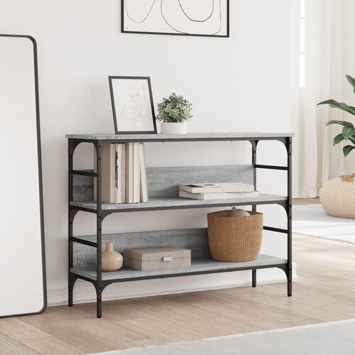 Konsolbord 100x32x75 cm konstrueret træ grå sonoma-eg