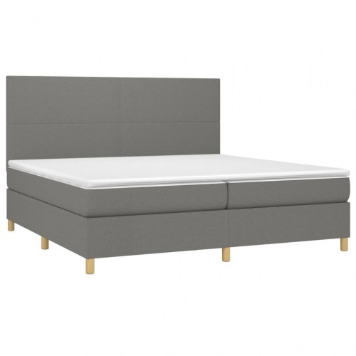 Kontinentalseng med madras 200×200 cm - stof, mørkegrå
