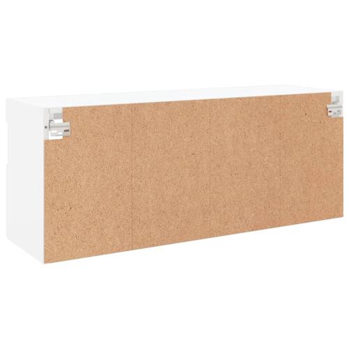 Væghængt tv-bord med LED-lys 100x30x40 cm hvid