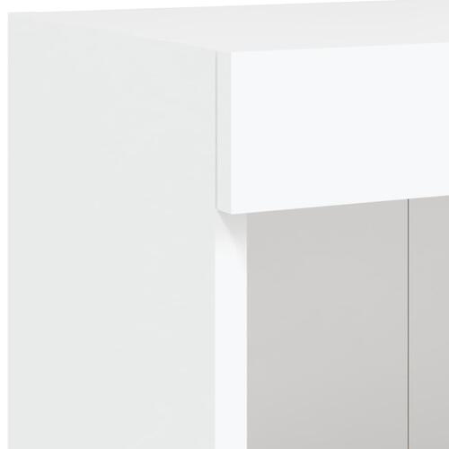 Væghængt tv-bord med LED-lys 100x30x40 cm hvid