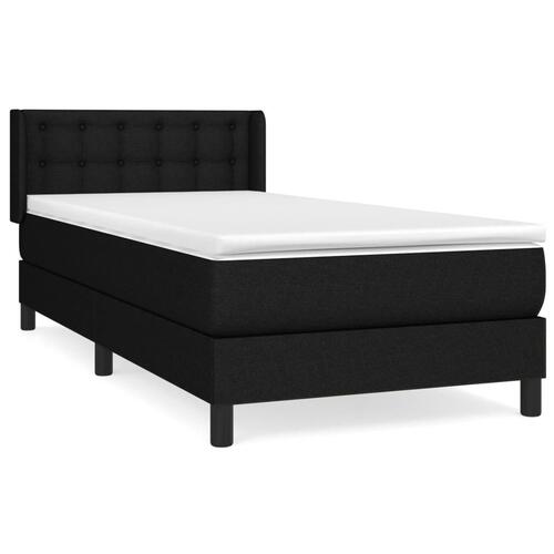 Kontinentalseng med madras 90x190 cm stof sort