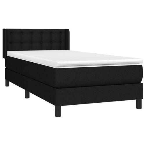 Kontinentalseng med madras 90x190 cm stof sort