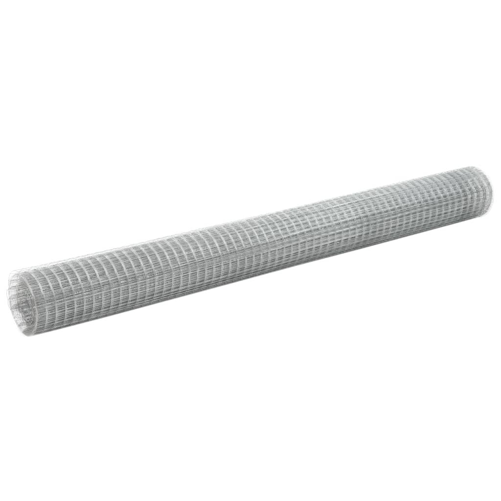Hønsenet galvaniseret stål 25 x 1,5 m sølvfarvet