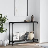 Konsolbord 101x30,5x75 cm konstrueret træ sort