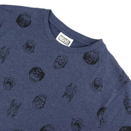 Kortærmet T-shirt til Mænd Marvel Mørkeblå Voksne M