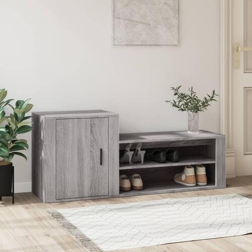 Skoskab 130x35x54 cm konstrueret træ grå sonoma-eg