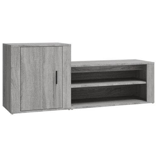 Skoskab 130x35x54 cm konstrueret træ grå sonoma-eg