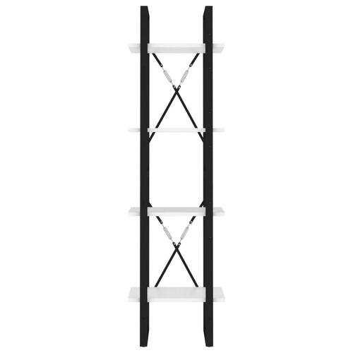 Bogreol med 4 hylder 40x30x140 cm konstrueret træ hvid