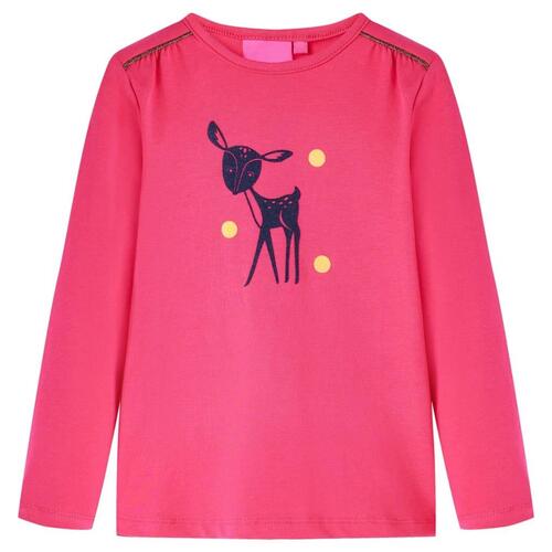 Langærmet T-shirt til børn str. 104 pink