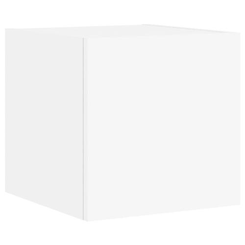 Væghængt tv-bord med LED-lys 30,5x35x30 hvid