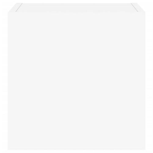 Væghængt tv-bord med LED-lys 30,5x35x30 hvid