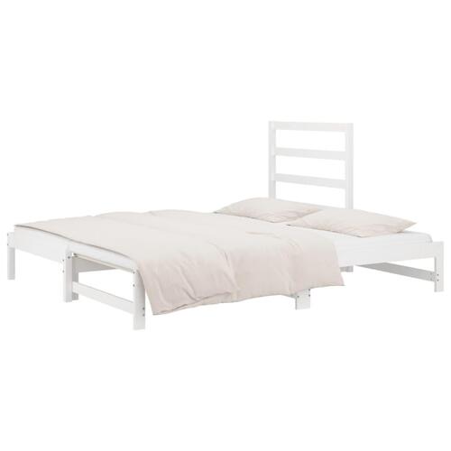 Daybed med udtræk 2x(90x200) cm massivt fyrretræ hvid