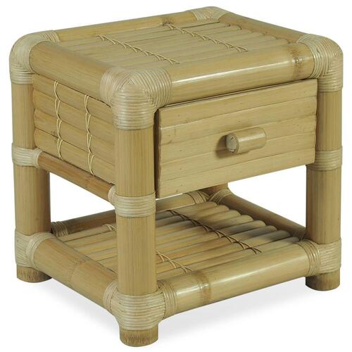 Sengebord 45x45x40 cm bambus naturfarvet