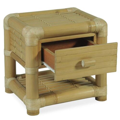Sengebord 45x45x40 cm bambus naturfarvet